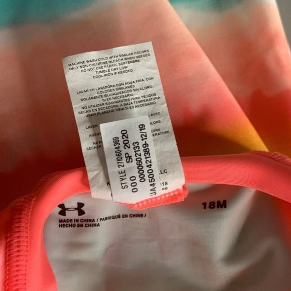 Baby Girls Under Armour Rainbow One Piece Bathingsuit - Picture 5 of 7